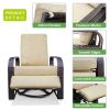 Outdoor Patio Rattan Wicker Swivel Recliner Chair;  Adjustable Reclining Chair 360° Rotating with Water Resistant Cushions